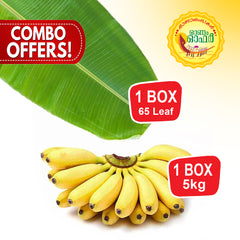 Combo Offer 5 kg Banana and 1 box 65 Banana Leaves
